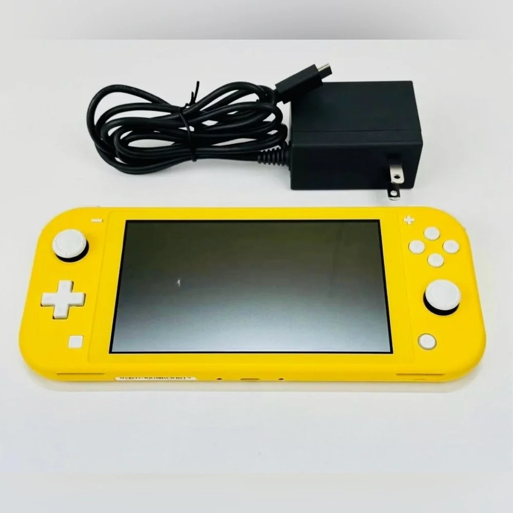 Nintendo Switch Lite Yellow Handheld Console Case And Power Cord Great Working